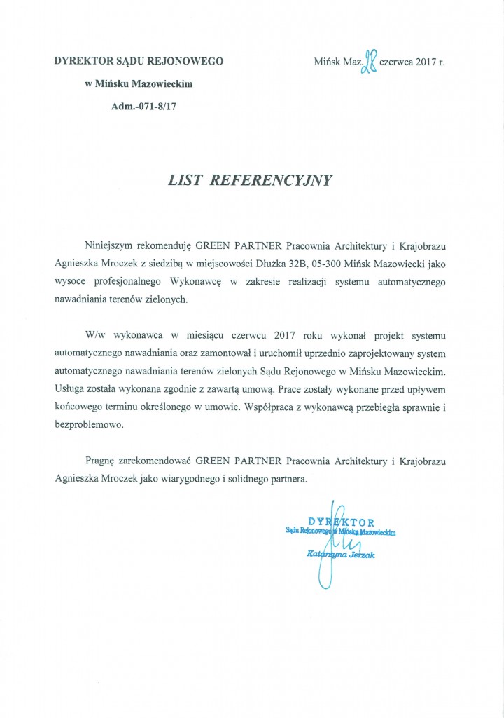 Referencje Sąd Mińsk Mazowiecki